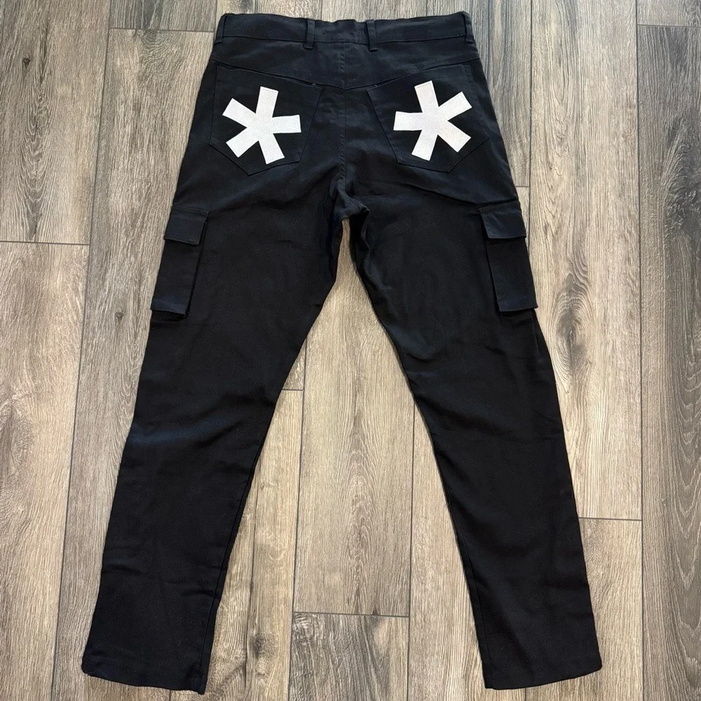 Mall Goth Cargo Pants Black Y2K Grunge Cyberpunk TrashyY2K Pants 34 Unisex